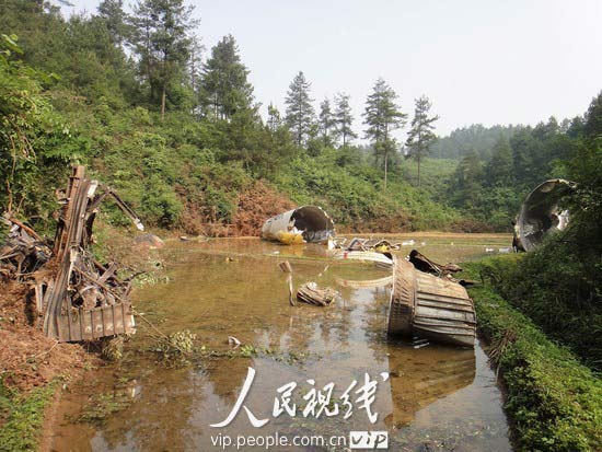 搭載第四顆北斗導(dǎo)航衛(wèi)星的“長(zhǎng)征三號(hào)丙”一級(jí)火箭殘骸