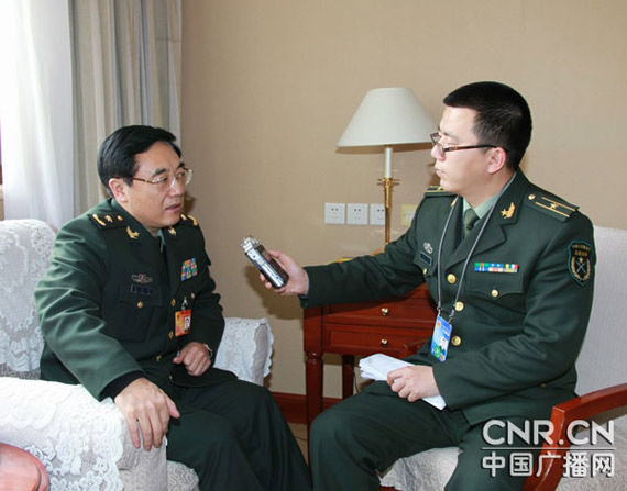 全國人大代表、濟南軍區裝備部部長朱文玉接受專訪圖片來源:中廣網陶宏祥攝