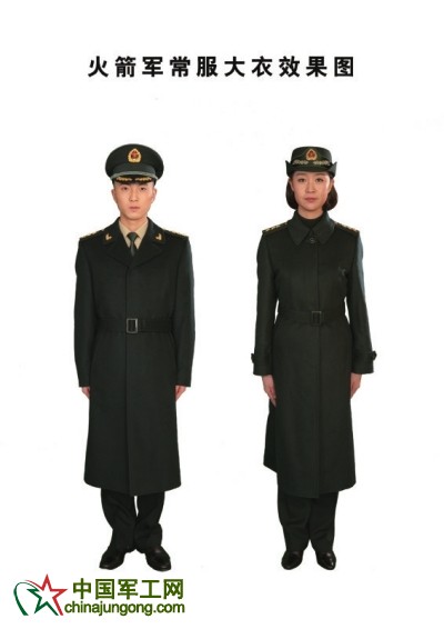 火箭軍常服大衣效果圖