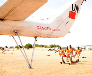 中國維和直升機分隊首次在任務(wù)區(qū)參加聯(lián)合演練